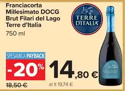 Carrefour Market Franciacorta Millesimato DOCG Brut Filari del Lago Terre d'Italia offerta