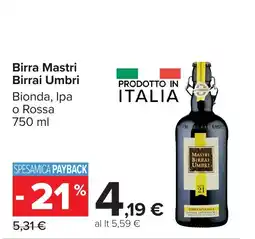 Carrefour Market Birra Mastri Birrai Umbri offerta