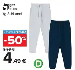 Carrefour Jogger in Felpa offerta