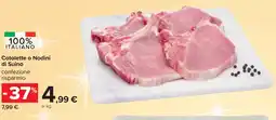 Carrefour Cotolette o Nodini di Suino offerta
