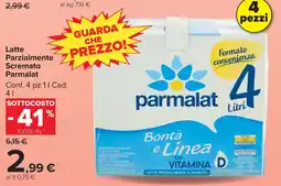 Carrefour Market Latte Parzialmente Scremato Parmalat offerta
