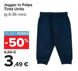 Carrefour Jogger in Felpa Tinta Unità offerta