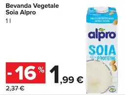 Carrefour Market Bevanda Vegetale Soia Alpro offerta