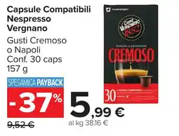 Carrefour Market Capsule Compatibili Nespresso Vergnano Cremoso offerta