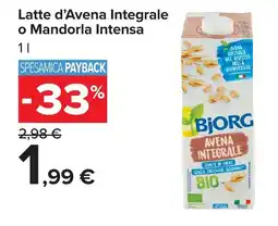 Carrefour Market Latte d'Avena Integrale Bjorg offerta