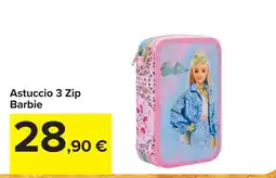 Carrefour Astuccio 3 Zip Barbie offerta