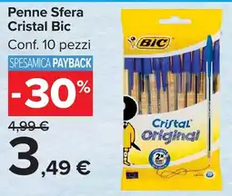 Carrefour Market Penne Sfera Cristal Bic offerta