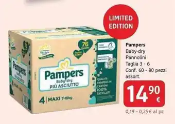 dm drogerie markt Pampers Baby-dry Pannolini Taglia 3-6 Conf. 60-80 pezzi offerta