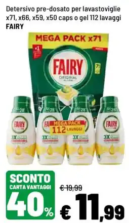 Iper La Grande Detersivo pre-dosato per lavastoviglie Fairy offerta