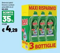 Iper La Grande Detersivi piatti limone o carboni attivi NELSEN offerta