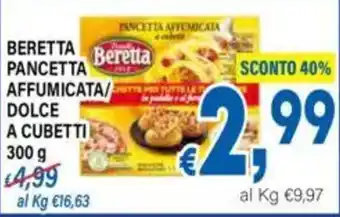 Pancetta affumicata dolce a cubetti Beretta