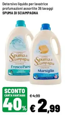 Iper La Grande Spuma di Sciampagna Detersivo liquido per lavatrice offerta