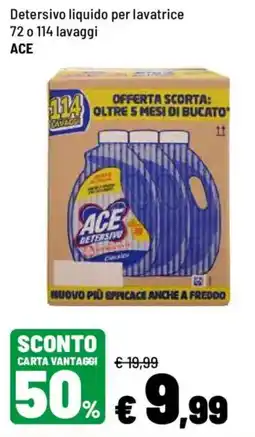 Iper La Grande Detersivo liquido per lavatrice ACE offerta