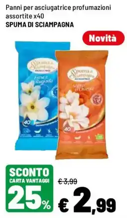 Iper La Grande Panni per asciugatrice Spuma di Sciampagna offerta