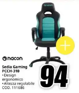 MediaWorld Sedia Gaming nacon PCCH-310 offerta