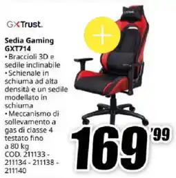 MediaWorld GXT714 Sedia Gaming GXTrust offerta