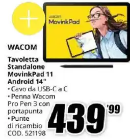 MediaWorld Wacom Tavoletta Standalone MovinkPad 11 offerta