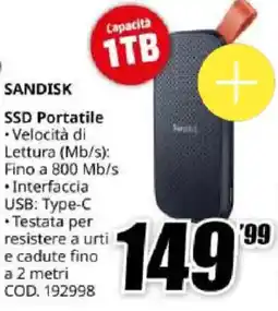 MediaWorld Sandisk SSD Portatile offerta
