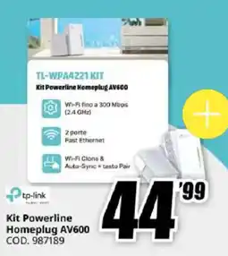 MediaWorld tp-link Kit Powerline Homeplug AV600 offerta