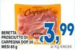 DEM Beretta prosciutto di Carpegna DOP 20 mesi offerta