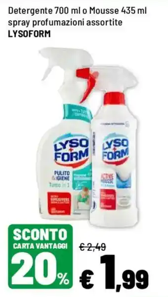 Detergente o Mousse spray LYSOFORM