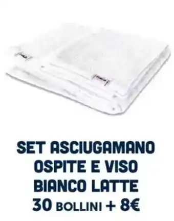 Famila Market Set asciugamano ospite e viso bianco latte offerta