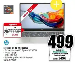 MediaWorld Notebook HP 15-FC1005NL offerta