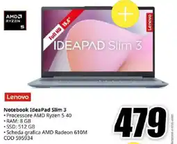 MediaWorld Lenovo Notebook IdeaPad Slim 3 offerta