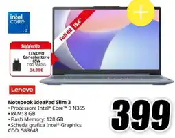 MediaWorld Lenovo Notebook IdeaPad Slim 3 offerta
