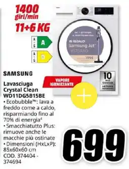 MediaWorld Samsung Lavasciuga Crystal Clean offerta