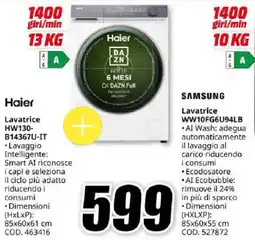 MediaWorld Lavatrice Haier offerta