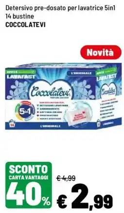 Iper La Grande Detersivo pre-dosato per lavatrice 5in1 Coccolatevi offerta