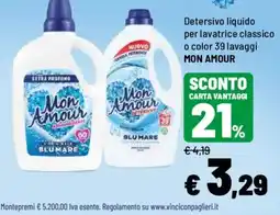 Iper La Grande Detersivo liquido per lavatrice Mon Amour offerta