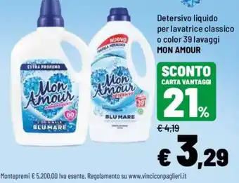 Detersivo liquido per lavatrice Mon Amour