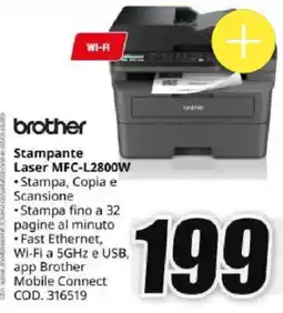 MediaWorld Brother Stampante Laser MFC-L2800W offerta