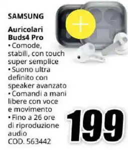 MediaWorld Samsung Auricolari Buds4 Pro offerta