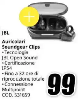 MediaWorld JBL Auricolari Soundgear Clips offerta