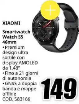 MediaWorld Xiaomi Smartwatch Watch S5 offerta