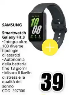 MediaWorld Samsung Smartwatch Galaxy Fit 3 offerta