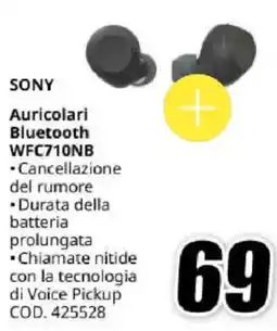MediaWorld Sony Auricolari Bluetooth WFC710NB offerta