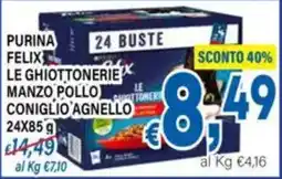DEM Purina Felix Le Ghiottonerie Manzo Pollo Coniglio Agnello offerta