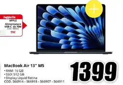 MediaWorld MacBook Air 13" M5 offerta