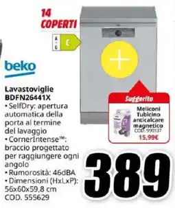 MediaWorld Lavastoviglie Beko BDFN26441X offerta
