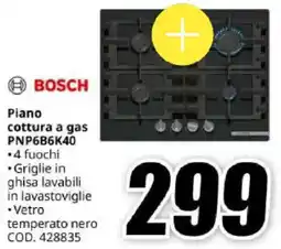 MediaWorld Bosch piano cottura a gas offerta