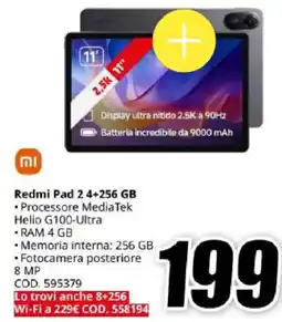 MediaWorld Redmi Pad 2 offerta
