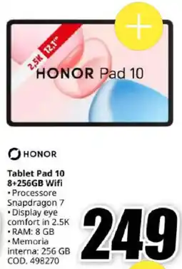 MediaWorld HONOR Tablet Pad 10 offerta
