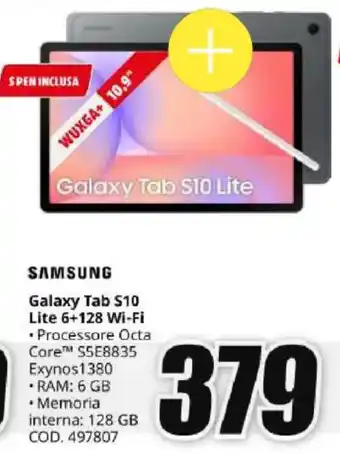 MediaWorld Samsung Galaxy Tab S10 Lite offerta