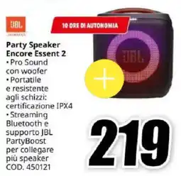MediaWorld JBL Party Speaker Encore Essent 2 offerta