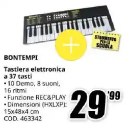 MediaWorld Bontempi Tastiera elettronica a 37 tasti offerta