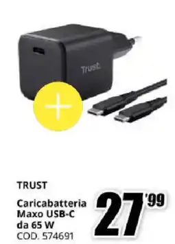 MediaWorld Trust Caricabatteria Maxo USB-C offerta